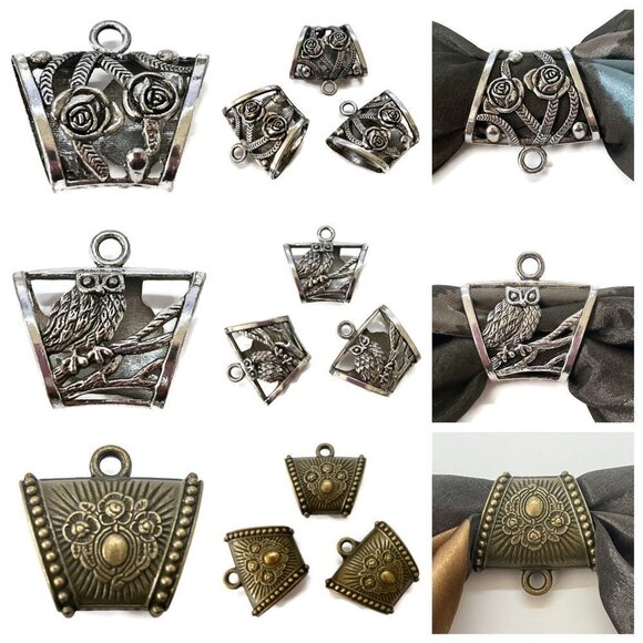 As Low As $2 Large Scarf Pendant Tibetan Style Hanger Bail Tube Carved Roses (1) - Picture 5 of 5